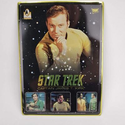 3 Star Trek Metal Pictures - Spock, Kirk, Enterprise - 11"x8"
