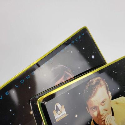 3 Star Trek Metal Pictures - Spock, Kirk, Enterprise - 11"x8"