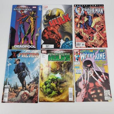 6 Marvel Comics - Wolverine, Deadpool, Hulk, etc.