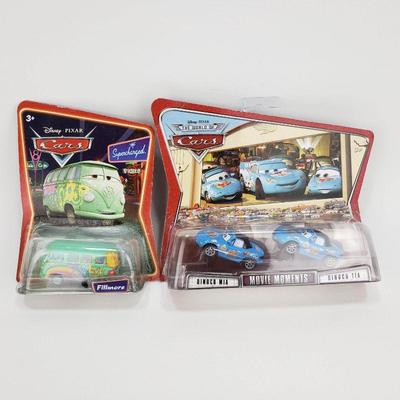 Disney Mattel Cars from Cars Movie - Fillmore and Dinoco Twins - New