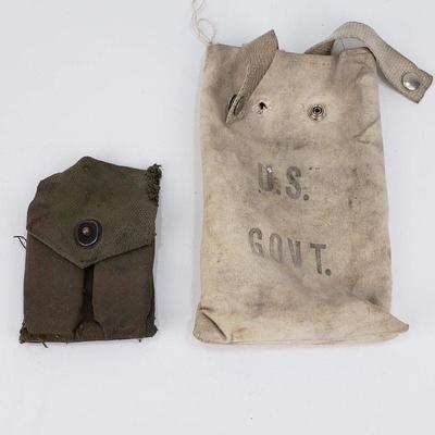 2 Vintage Military Canvas Pouches