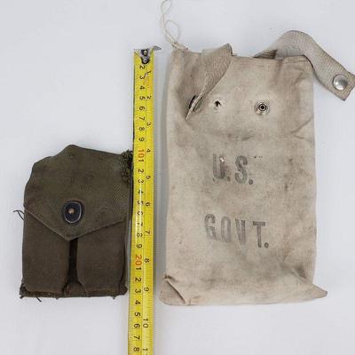 2 Vintage Military Canvas Pouches
