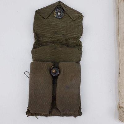 2 Vintage Military Canvas Pouches