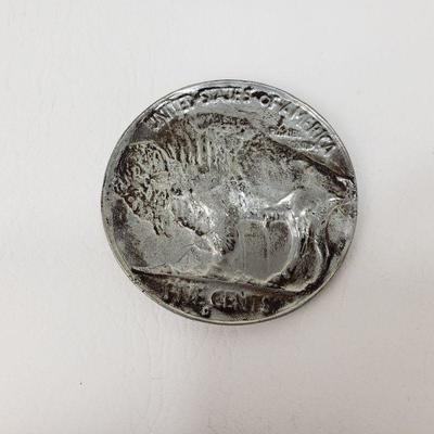 Giant Buffalo Nickel - Metal - 3" Diameter