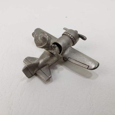 Pewter Airplane with Bear Pilot - Spooniques #667 from 1986