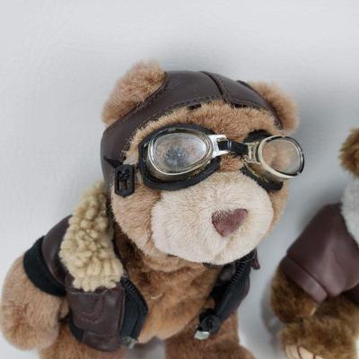 Lot of 4 Plush Bears - Bomber Pilots, Dakin, Giles
