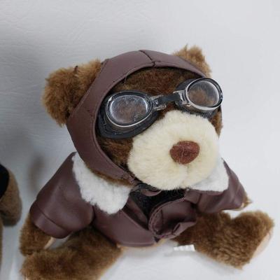 Lot of 4 Plush Bears - Bomber Pilots, Dakin, Giles