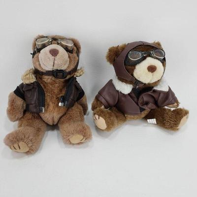 Lot of 4 Plush Bears - Bomber Pilots, Dakin, Giles