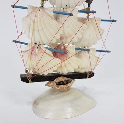 Ship Decor Made of Shells - 8" tall