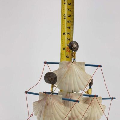 Ship Decor Made of Shells - 8" tall