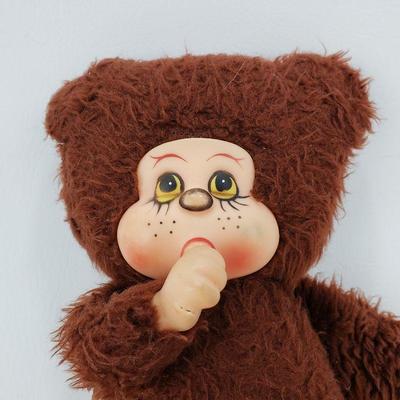 Vintage Thumb Sucking Bear Plush - 12"