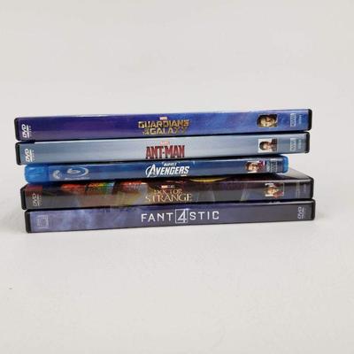 5 Marvel/Superhero DVDs and Blu-Ray Movies