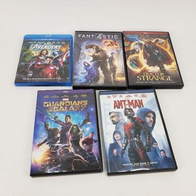 5 Marvel/Superhero DVDs and Blu-Ray Movies
