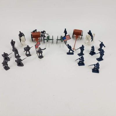 Civil War Plastic Figures, Cannons, Supply Wagons