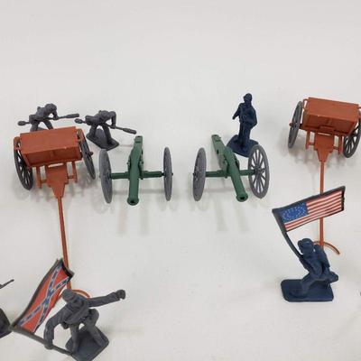 Civil War Plastic Figures, Cannons, Supply Wagons