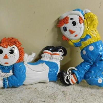 Set of 1977 Bobbs-Merrill Co. Raggety Ann and Andy Wall Hangers 12