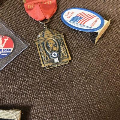 Lot # 228 Military Ribbons and pins