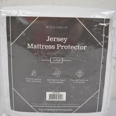 Weekender Jersey Mattress Protector, Queen - New
