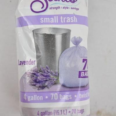 Small Black Garbage Can & Small Bags Pack of 70 - New