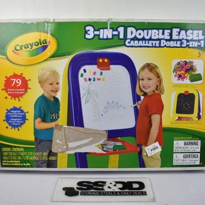 Crayola 3-in-1 Magnetic Double Easel with Letters and Numbers, Retail $30 - New