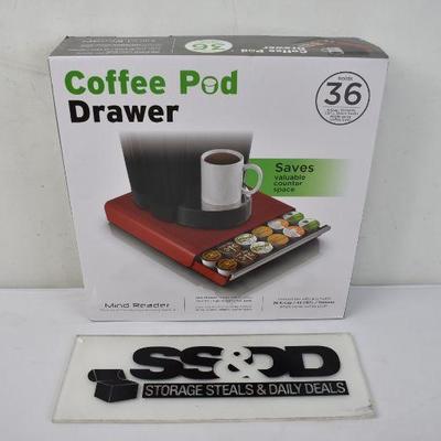 Mind Reader 36 Capacity K-Cup Coffee Pod Storage Drawer Organizer, Red - New