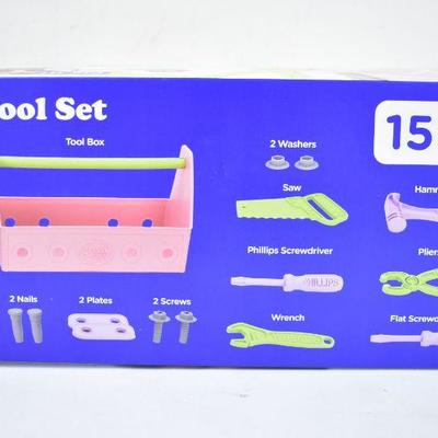Green Toys Tool Set: Green and Pink - New