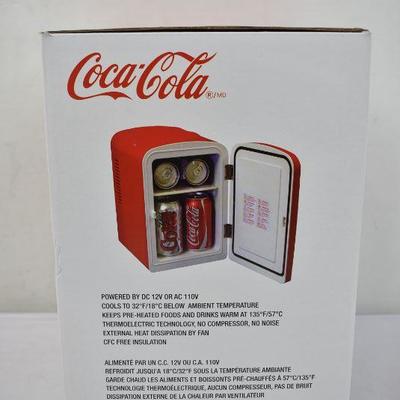 Coca-Cola 6 Can Personal Mini Cooler/Mini Fridge, Retail $52 - New, Without Box