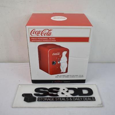 Coca-Cola 6 Can Personal Mini Cooler/Mini Fridge, Retail $52 - New, Without Box
