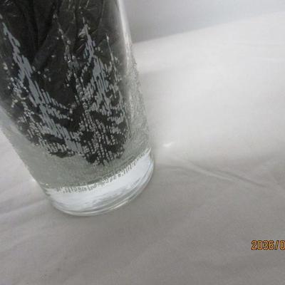 Lot 76 - Clear Glass Etched Trees