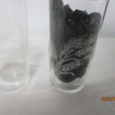 Lot 76 - Clear Glass Etched Trees