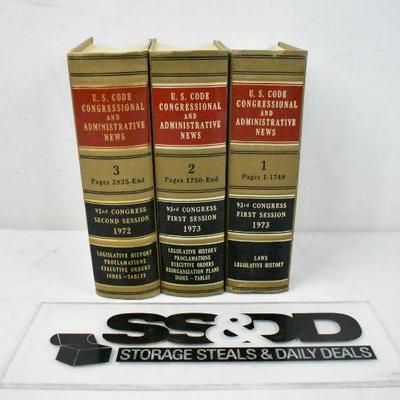 3 Large Hardcover Books: US Code Congressional & Administrative News Vintage