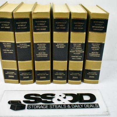 6 Large Law Digest Books by Martindale-Hubbell (3)2000 & (3)2001