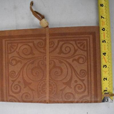 Leather Bound Lined Notebook with Closure & Bookmark.