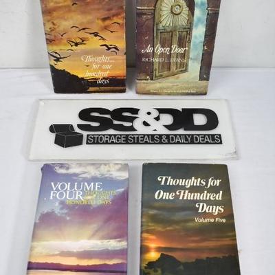 Qty 4 Hardcover Books by Richard Evans Thoughts for 100 Days & More VIntage 1972