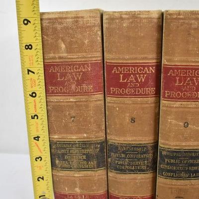 American Law & Procedure Books, Hardcover, 7 Volumes, Vintage 1927