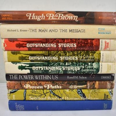 9 Hardcover LDS Books: Hugh B Brown -to- Teachings of the Prophet Joseph Smith