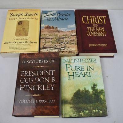 5 LDS Books (4 Hard Cover): Joseph Smith Rough Stone Rolling -to- Pure in Heart
