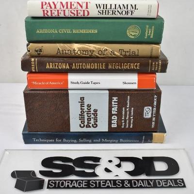 7 pc Law Reference Material: Books, Tapes, California Practice Guide - Vintage