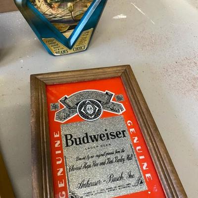 Beam Choice Empty Collectible Liquor Bottles(3) Beer Plaques(2) Lot 294