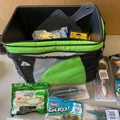 Softside Cooler Bag with Fishing Supplies -Lot 300