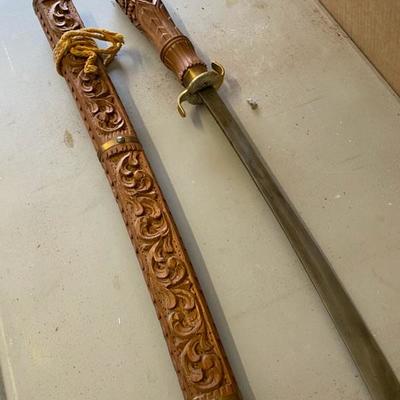 Sword, Carved Case-Lot 306