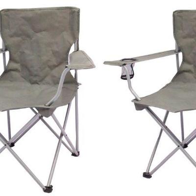 Ozark Trail Quad Folding Camp Chair 2 Pack, Gray - New