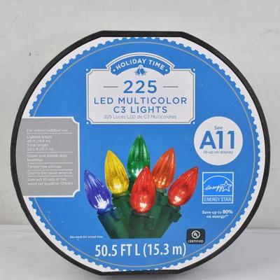 Holiday Time 49 ft, 225 Ct Multicolor LED Christmas Lights, $20 Retail - New