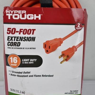 Hyper Tough 50 FT 16/3 Orange Outdoor Extension Cord - New