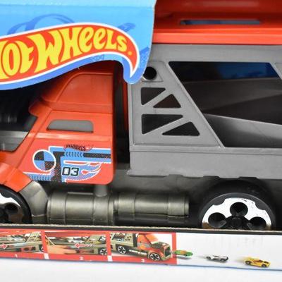 Hot Wheels Blastin' Rig Vehicle w/ 3 Cars. Open, Complete, $20 Retail - New