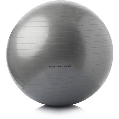 Gold's Gym 75cm Anti-Burst Exercise Body Ball, Gray, with hand pump - New