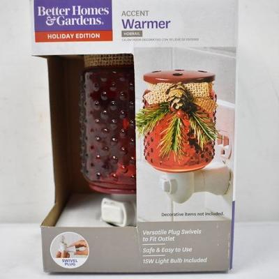 BH&G Plug In Warmer, Red Hobnail, w/ 3 Vanilla Cookie Crunch Wax Cubes - New