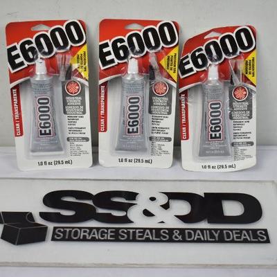 E6000 Clear Industrial Strength Adhesive, 3 packages, 1 oz each - New