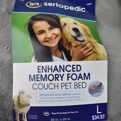 Serta Memory Foam Dog Bed, Taupe, 36