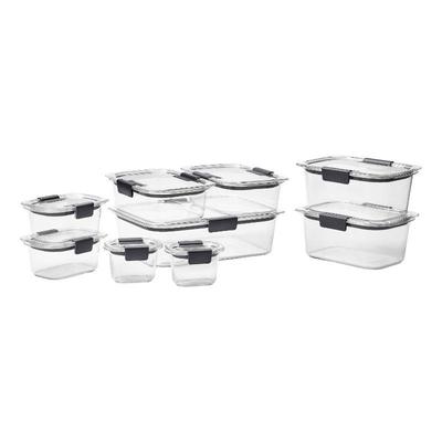 Rubbermaid Brilliance Food Storage & Lids, Set of 9 Containers, $25 Retail - New